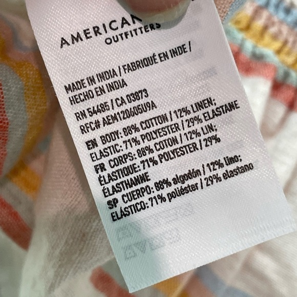 American Eagle scrunch crinkle crop top linen cotton blend - Picture 5 of 5